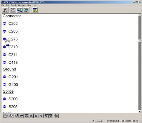 1983 Ford Bronco - A list of all connectors shown in the source cell appears. Scrolling up or down will show the lists of components, grounds, splices, & refe…