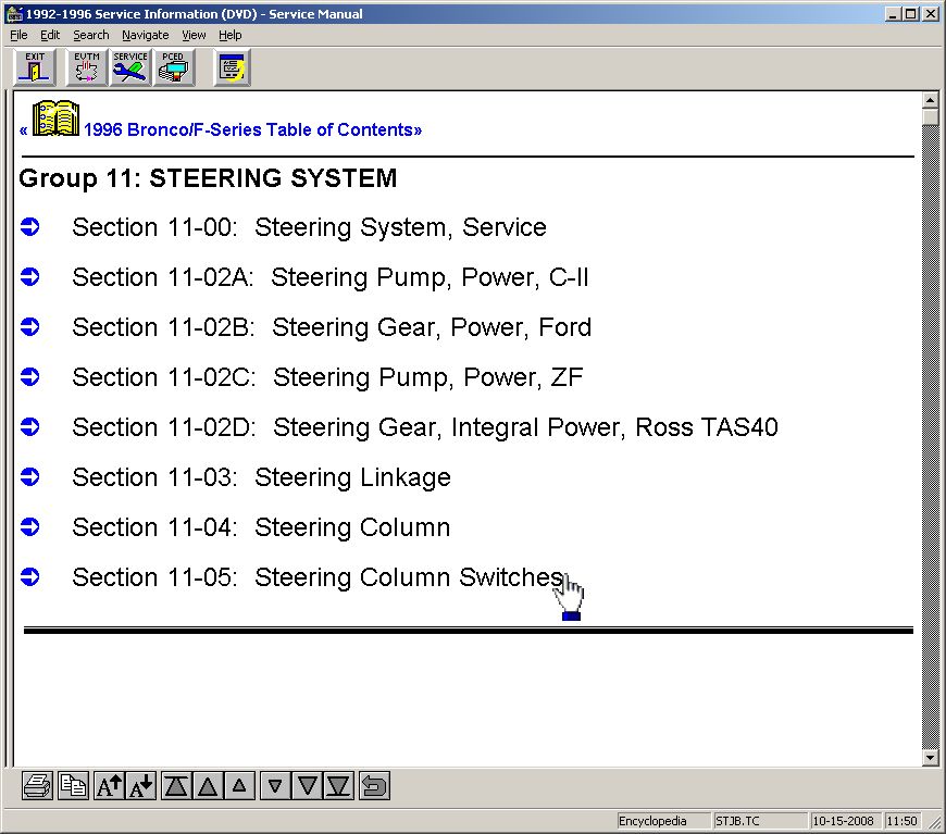 Click Steering Column Switches.