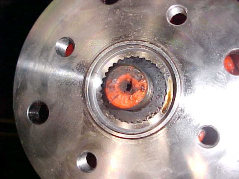 1975 Chevrolet Blazer - adapter installed, note rubber gasket for splines