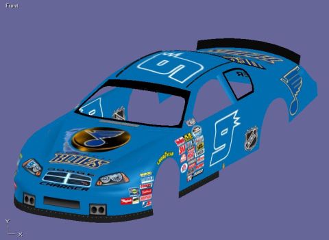 2004 Jeep Wrangler - This is a 3D model of a Dodge Charger NASCAR race car body, not a 2004 Jeep Wrangler.