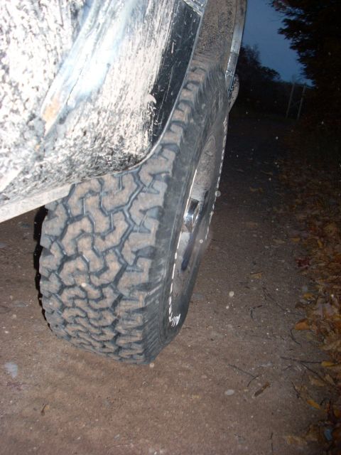1988 Chevrolet Blazer - Close-up of a muddy tire and fender flare on a vehicle, likely off-road.