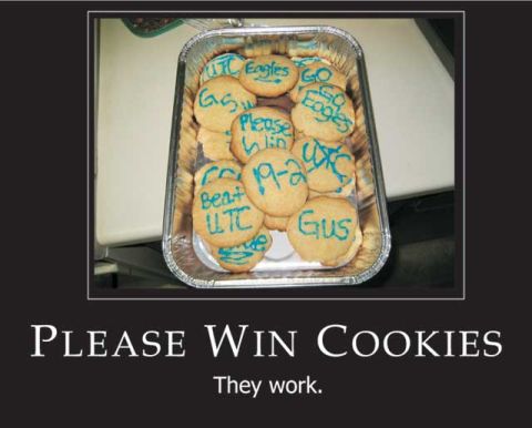 1995 Ford Bronco - Cookies with motivational messages are shown in a foil tray.