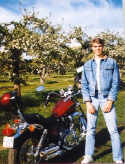 1985 Ford Bronco - older brother with motorbike I would end up buying. Love ya' John