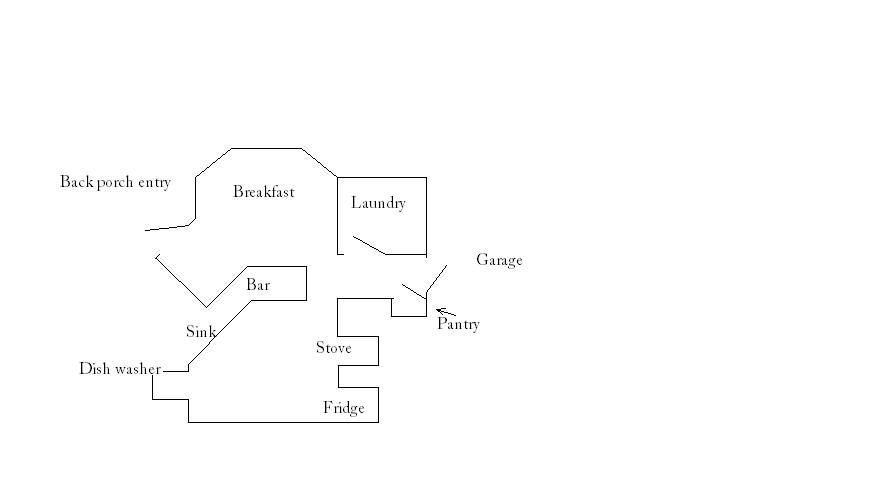 Floor plan of a house with rooms labeled.