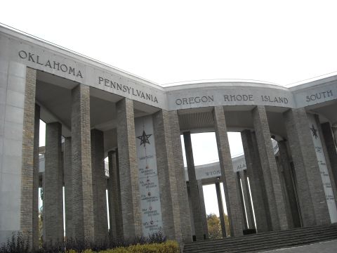 1979 Ford F-150 - A large stone monument displays names of US states and details of military divisions.
