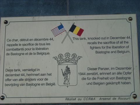 1979 Ford F-150 - A commemorative plaque details the sacrifice of fighters during the liberation of Bastogne and Belgium, mentioning a tank knocked out in De…