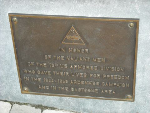 1979 Ford F-150 - Memorial plaque for the 10th US Armored Division's actions during the Ardennes Campaign and in Bastogne.