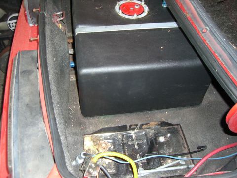 1988 Ford Bronco - This photo shows a custom fuel cell and battery tray installed in the rear of a vehicle, not a 1988 Ford Bronco.