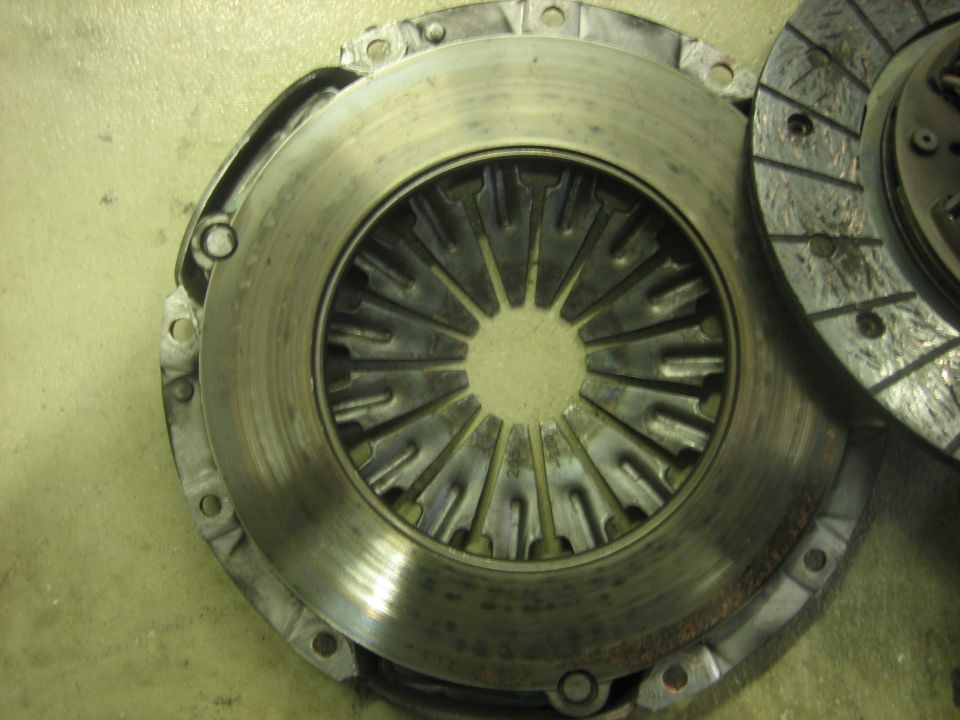 Clutch pressure plate with visible part numbers