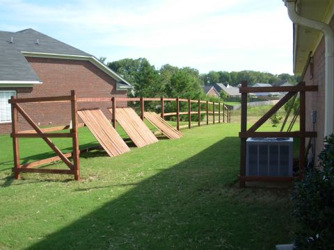 2004 Land Rover Land Rover - These planks are for the gates, which are under construction.