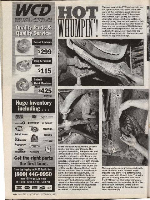 1984 Ford Bronco - This article details modifications to a truck's TTB axle for improved off-road performance and durability.