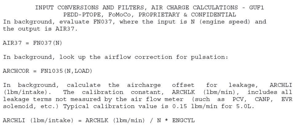 Proprietary engine air charge calculation document text