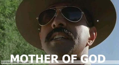 1996 Ford Bronco - A close-up of a man's face, wearing a hat and sunglasses, with text overlay.