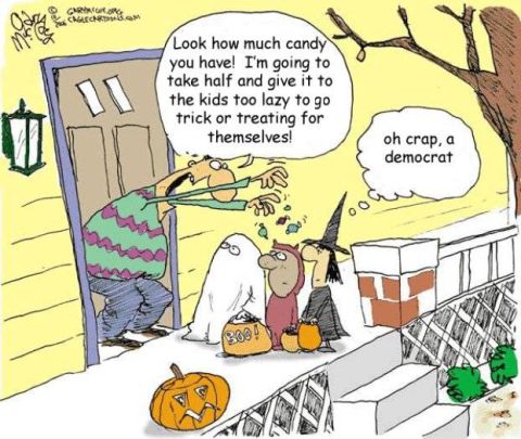 1993 Ford Bronco - A Halloween cartoon depicts a person hoarding candy, intending to give it to children who are too lazy to trick-or-treat.