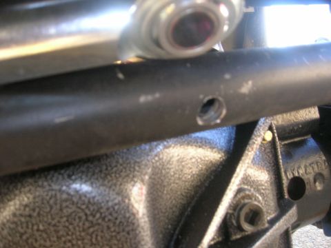 1996 Ford Bronco - Drilled tie rod. Can see how thick the wall with 1 1/4 dom sleeved by 1 1/2 dom.
