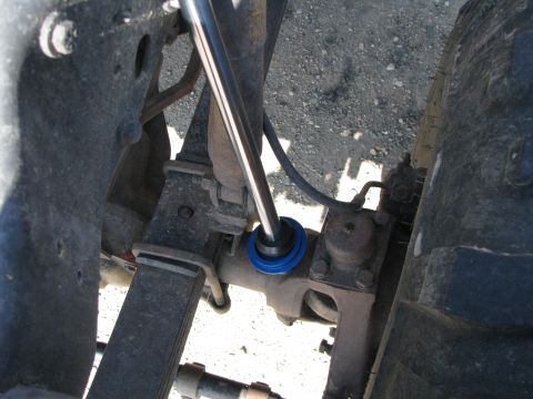 1983 Ford F-250 - Detail of the suspension system, a shock absorber and leaf spring. The registry claims 1983 Ford F-250, but this view is too close to confi…