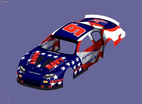 2004 Jeep Wrangler - This is a racing car body with Navy and American flag graphics, showing the number 6.