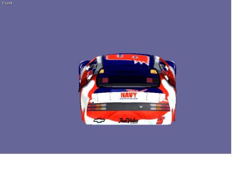 2004 Jeep Wrangler - Rear view of a race car with red, white, and blue paint scheme.