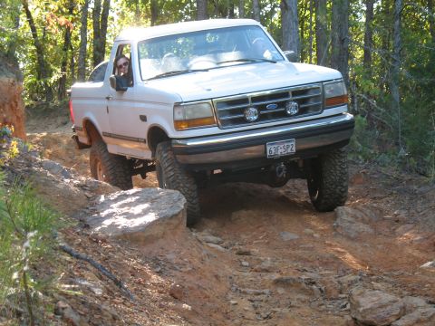 1993 Ford Bronco - we tried to get everyone to drive up on that rock, but no one would do it...