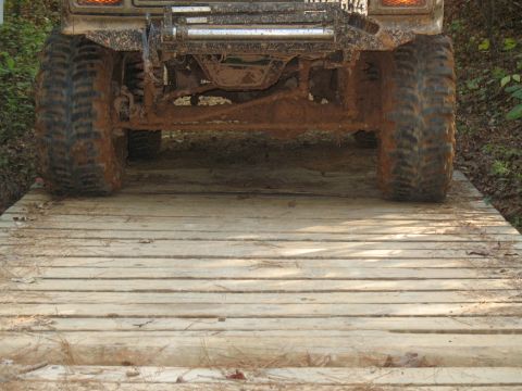 1993 Ford Bronco - Jack was almost a little wide for the bridge...