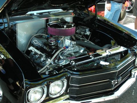 1998 Ford Crown Victoria - Customized Chevrolet engine bay with SS badging visible on the front grille.