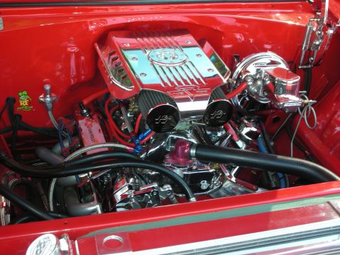 1998 Ford Crown Victoria - Custom Chevrolet V8 engine bay with chrome accents and performance parts.