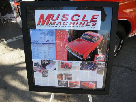 1998 Ford Crown Victoria - Framed magazine literature display of a Muscle Machines feature article on a 1968 Mercury Cougar.
