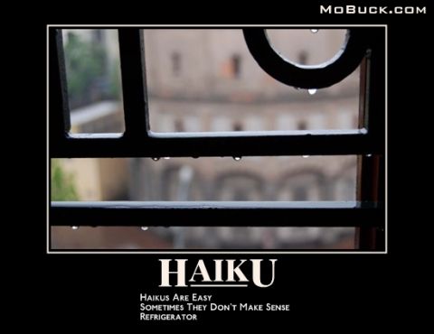 2006 Ford E350 - A demotivational poster displays a haiku about poems that don't make sense.