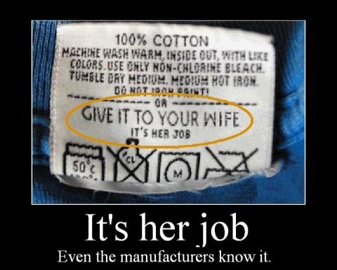 2006 Ford E350 - A humorous take on laundry instructions, suggesting it's the wife's responsibility.