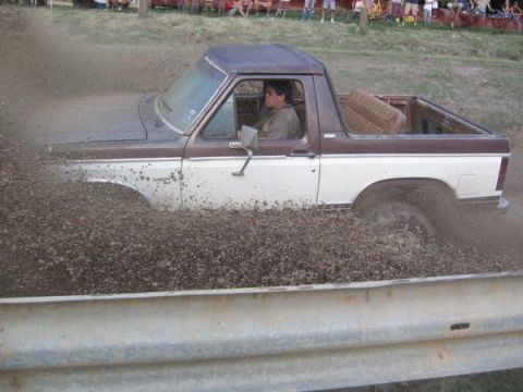 1982 Ford Bronco - This 1982 Ford Bronco is navigating a muddy obstacle course.