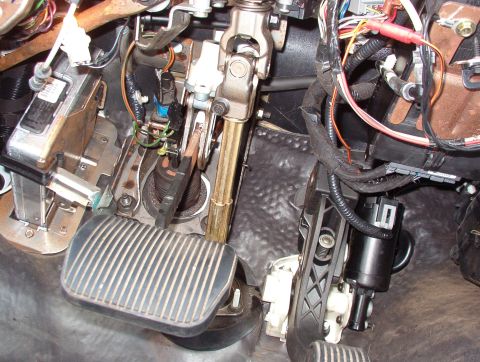 1998 Mercury Grand Marquis - I disconnected the drive cable before installing the new pedals, and it was much easier to get them into place than last time (on my '99).…