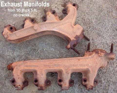 1983 Ford Bronco - Exhaust Manifolds from '95 Bronco 5.8L Now sandblasted & painted ultra-hi-temp silver inside & out.