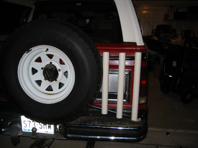 1984 Ford Bronco rear with spare tire and license plate S73 SHW