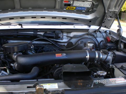 1996 Ford Bronco - This is the K&N FIPK second generation intake tube, attached to the mass airflow sensor, then attached to the stock 5.8 air box. It allows…