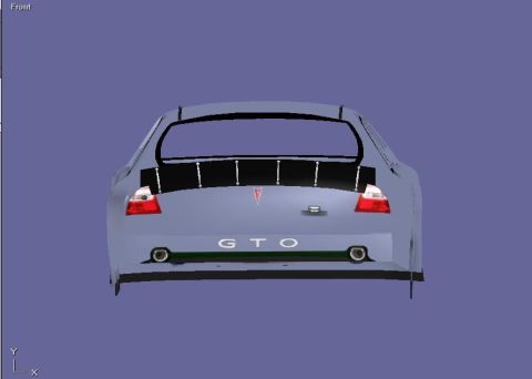 2004 Jeep Wrangler - The rear of a Pontiac GTO is shown with its distinctive taillights and 'GTO' badging.