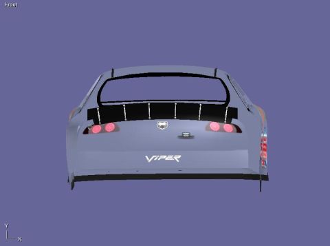 2004 Jeep Wrangler - A digital rendering of a Dodge Viper's rear, displaying its distinctive taillights and spoiler.