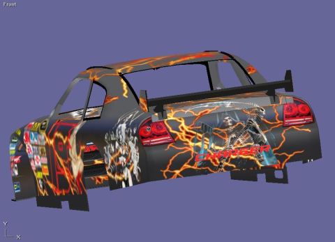 2004 Jeep Wrangler - This is a digital rendering of a race car body with a custom graphic design.