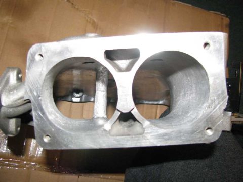2003 Mercury Marauder - Close-up of a ported intake manifold, likely for engine performance modification.
