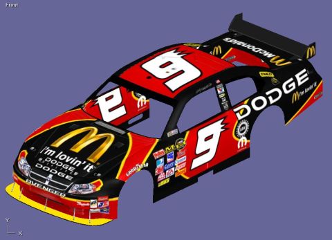 2004 Jeep Wrangler - This is a 3D render of a Dodge Avenger race car body with McDonald's sponsorship graphics.