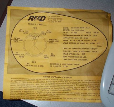 1978 Ford Bronco - Cam Specs that I used. lopey idle when cold but smooth when warmed up. But just enough to know there is some majoy ponies between the fende…
