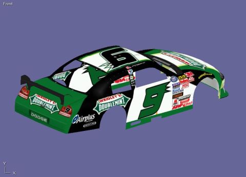 2004 Jeep Wrangler - This is a 3D render of a Dodge NASCAR race car body, number 9, with Wrigley's Doublemint sponsorship.
