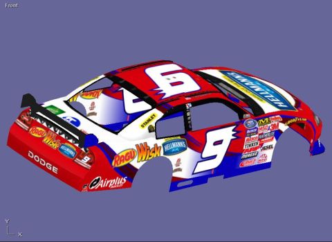 2004 Jeep Wrangler - This is a 3D render of a Dodge NASCAR race car body, not a 2004 Jeep Wrangler.