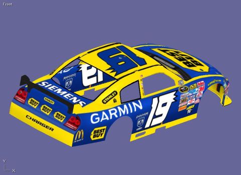 2004 Jeep Wrangler - This is a digital rendering of a Dodge Charger race car body, prominent sponsorship decals.