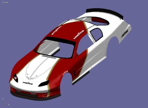 2004 Jeep Wrangler - This is a 3D rendering of a racing car body, not a 2004 Jeep Wrangler.