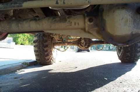 1978 Ford Bronco - Dana 44 Axle truss. Didn't loose any ground clearance in my mind, and it takes one hell of a pounding.