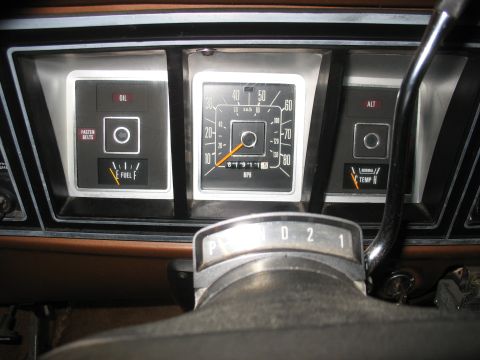 1978 Ford F-250 - Interior view of a 1978 Ford F-250 dashboard, showing gauges and controls.
