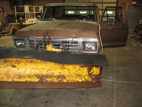 1978 Ford F-250 - This 1978 Ford F-250 is equipped with a snow plow, ready for winter conditions.