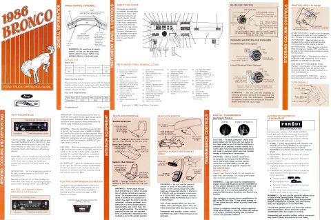 1983 Ford Bronco - Operating Guide for '86 Bronco IF THE IMAGE IS TOO SMALL, click it. Sections are not shown in original order. http://www.fleet.ford.com/par…