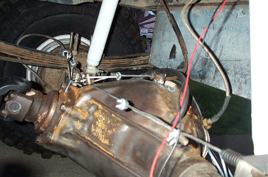 Rear shock mounts and Ebrake cables.