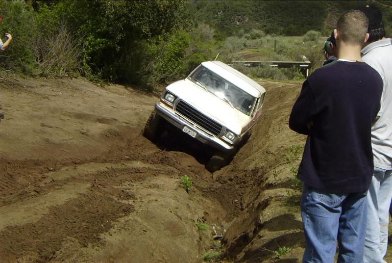 Going down in some muddy ruts at Hollister Hills